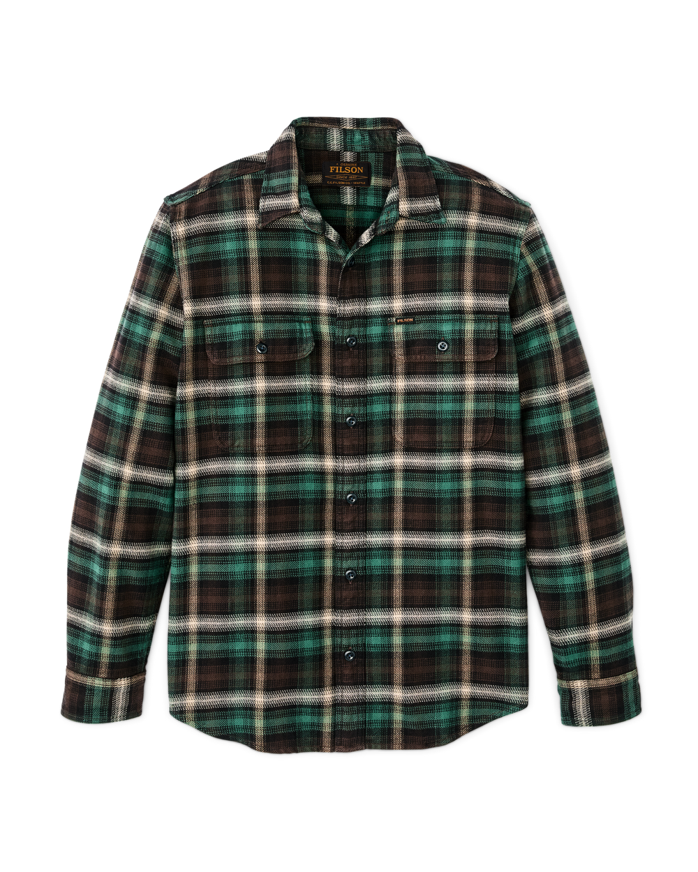 Vintage Flannel Work Shirt - Brown / Cream / Multi Plaid