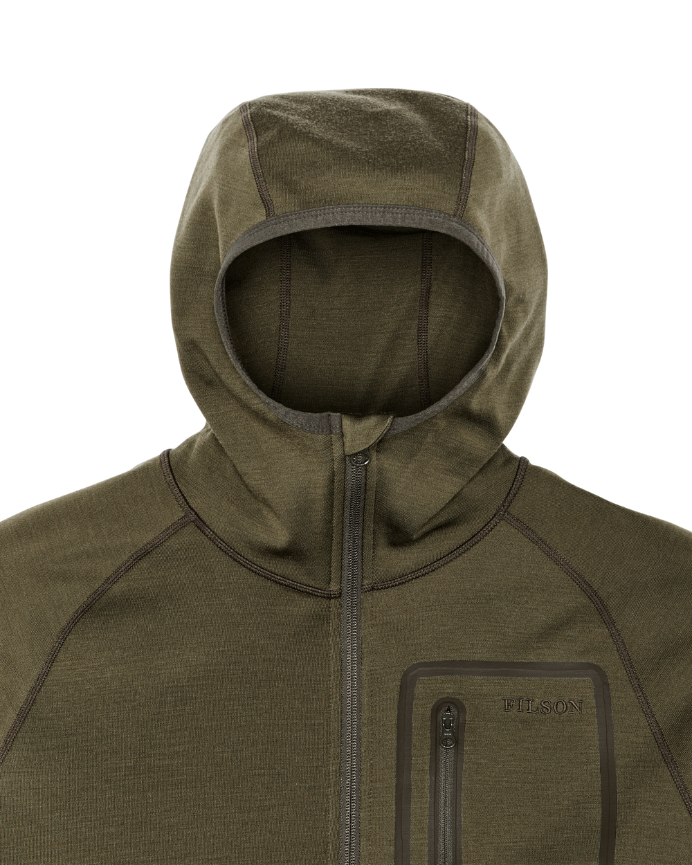400g Merino Wool Hoodie - Dark Olive