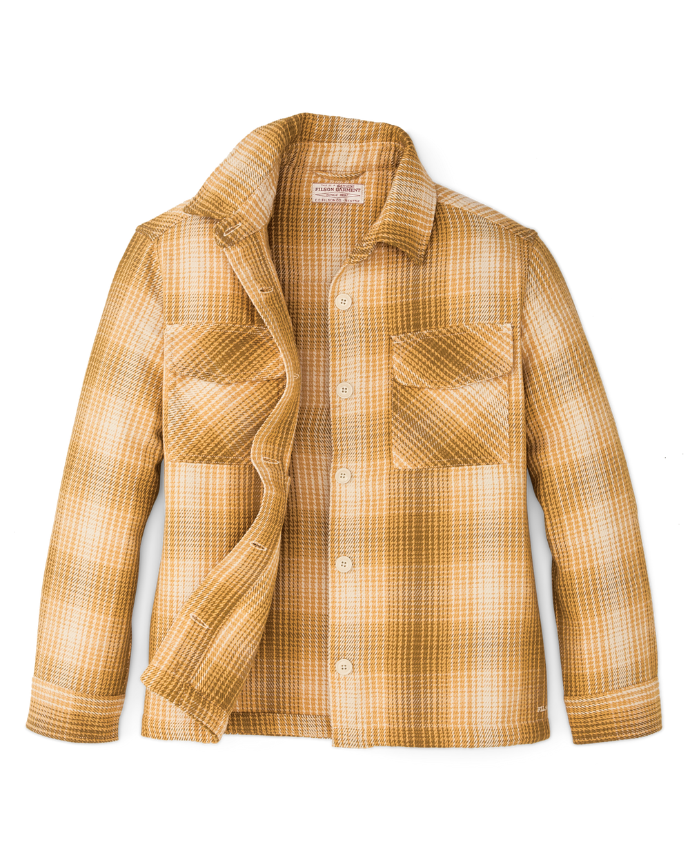 Alternate view of the Filson Women's Deer Island Jac-shirt - Ochre / Cream Plaid