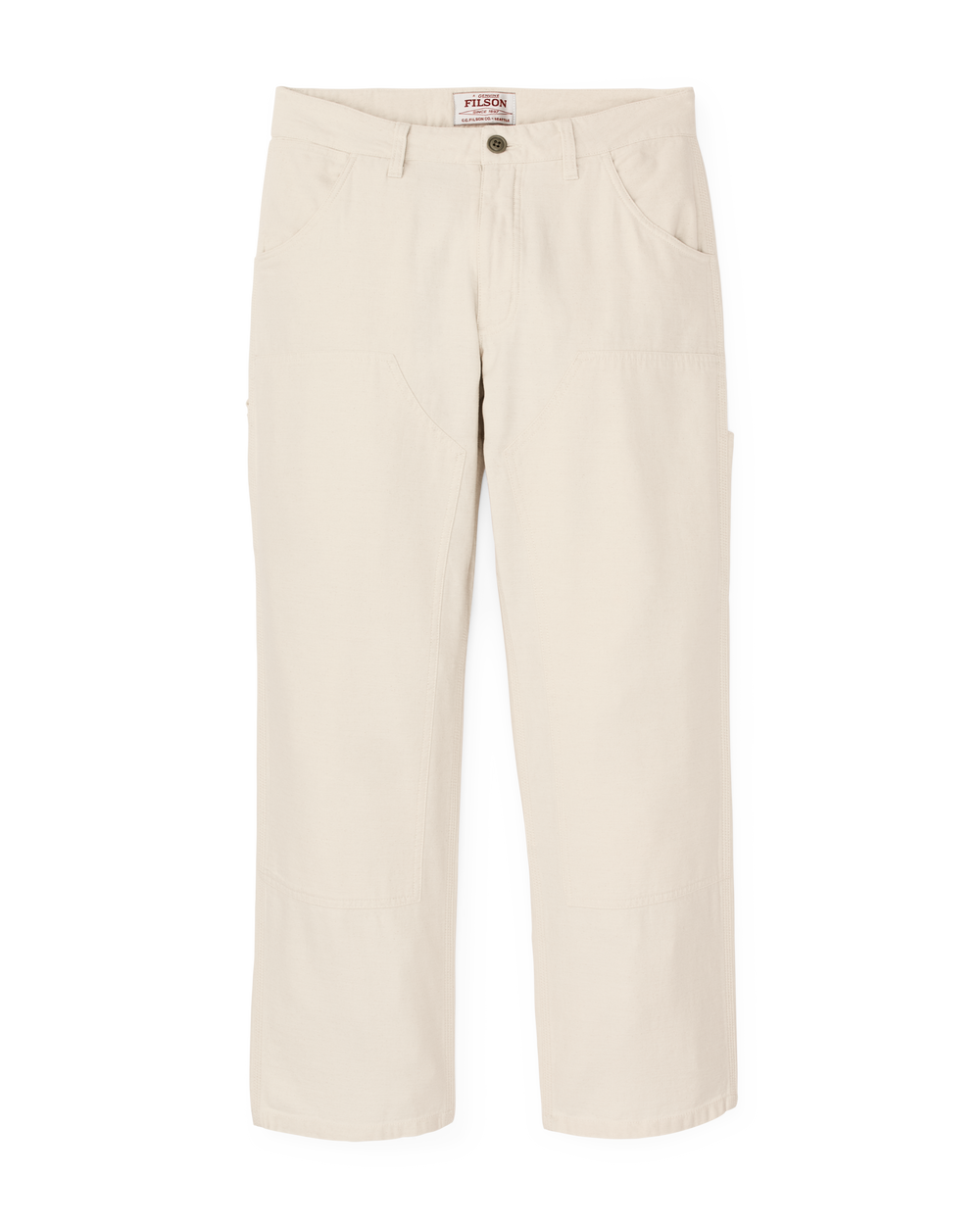 Front-facing image of the Filson Women's Reverse Sateen Double Front Pants - Natural Seed