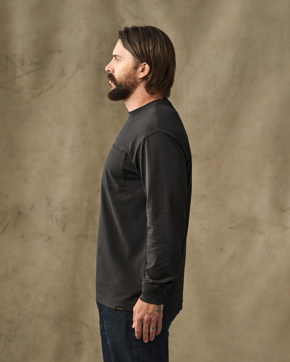 Long Sleeve Outfitter Pocket T-Shirt - Faded Black