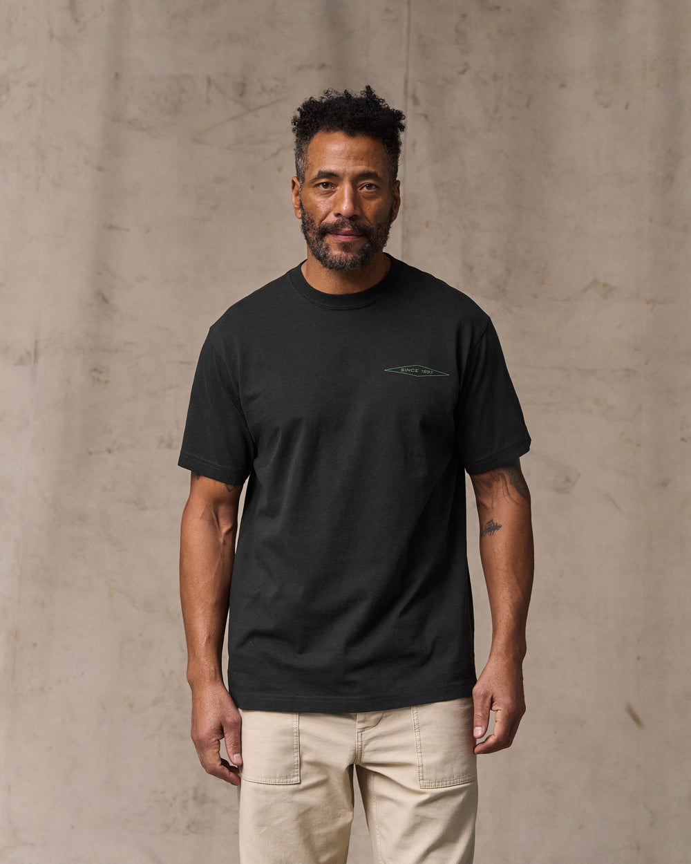 image of a model wearing Filson's Diamond Graphic T-shirt - Black