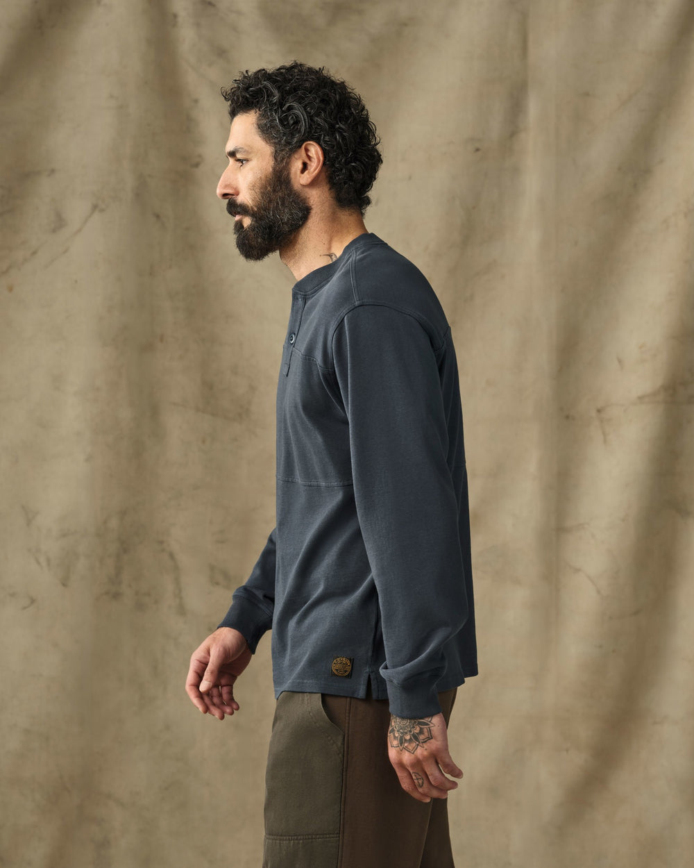 Field Knit Henley - Bluefin