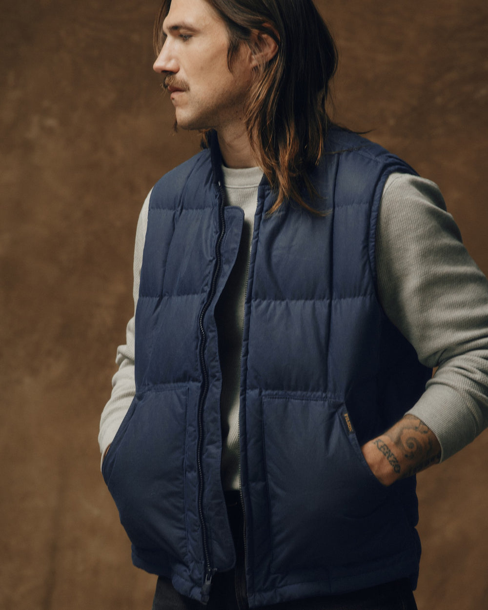 Waxed Down Vest - Night Sky