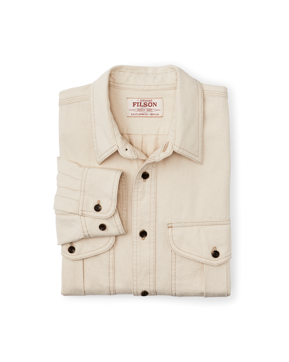 Alternate view of the Filson Natural Twill Guide Shirt - Natural Seed