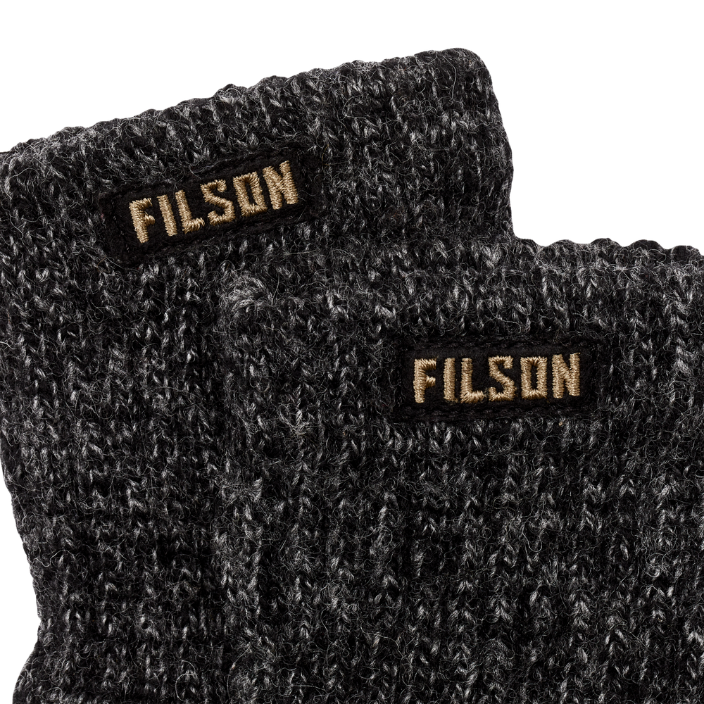 Alternate view of the Filson Fingerless Knit Gloves - Charcoal