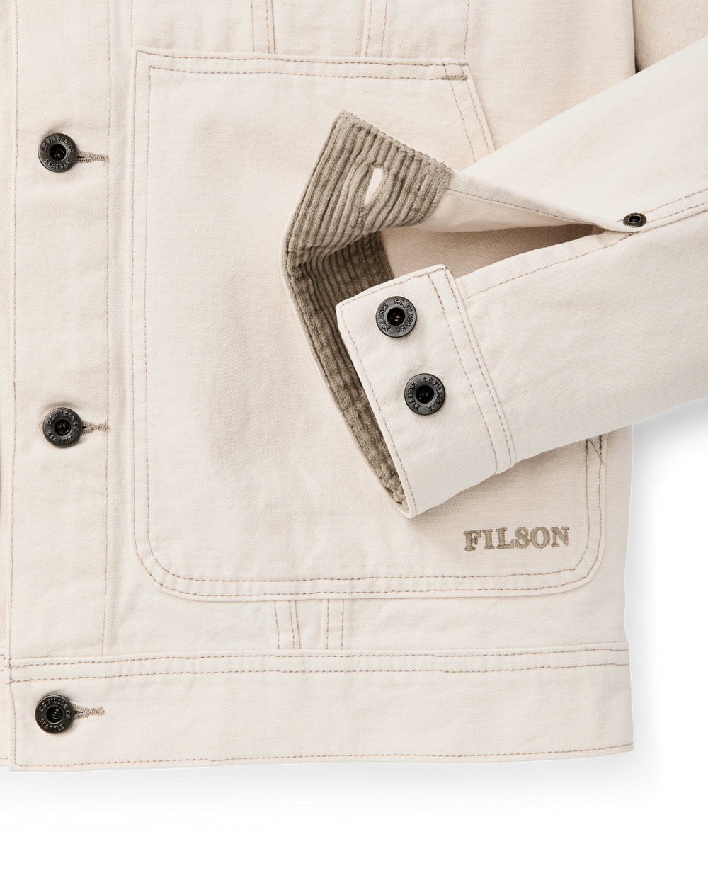 Alternate view of the Filson Rustic Canvas Short Cruiser Jacket - Natural Seed