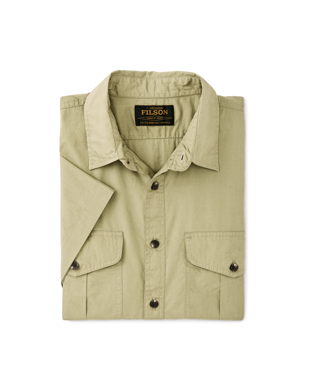 Alternate view of the Filson Filson's Washed Short Sleeve Feather Cloth Shirt - Lakebed