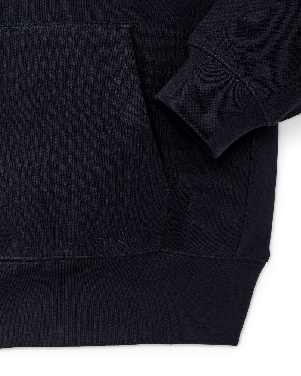 Alternate view of the Filson 14-oz. Heritage Fleece Hoodie - Dark Indigo
