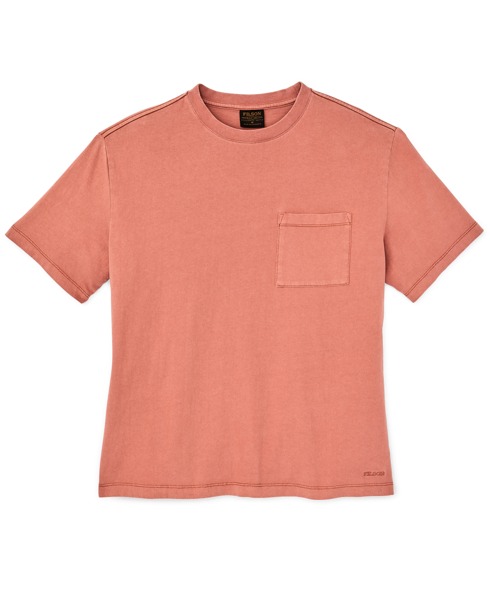 Front-facing image of the Filson Women's Short Sleeve Pocket Tee - Copper Brown