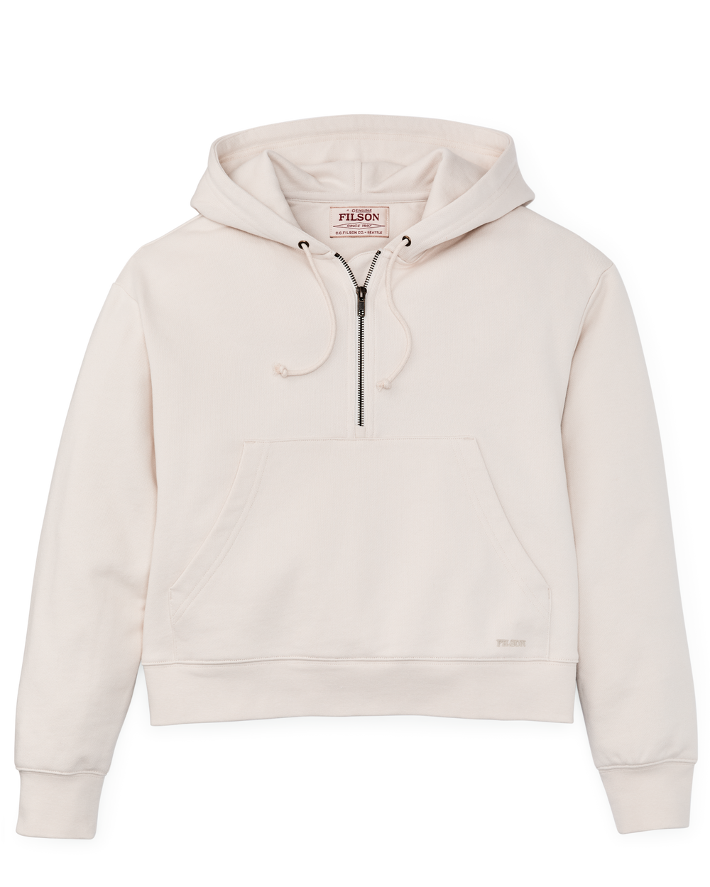 Women's French Terry Half-zip Hoodie - Ivory