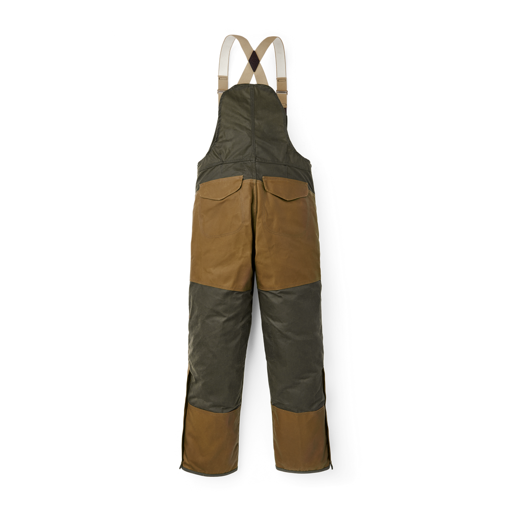 Alternate view of the Filson Double Hunting Bibs With Zipper - Otter Green / Dark Tan