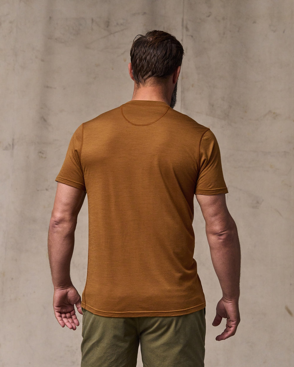 image of a model wearing Filson's Wool-blend Upf T-shirt - Whiskey