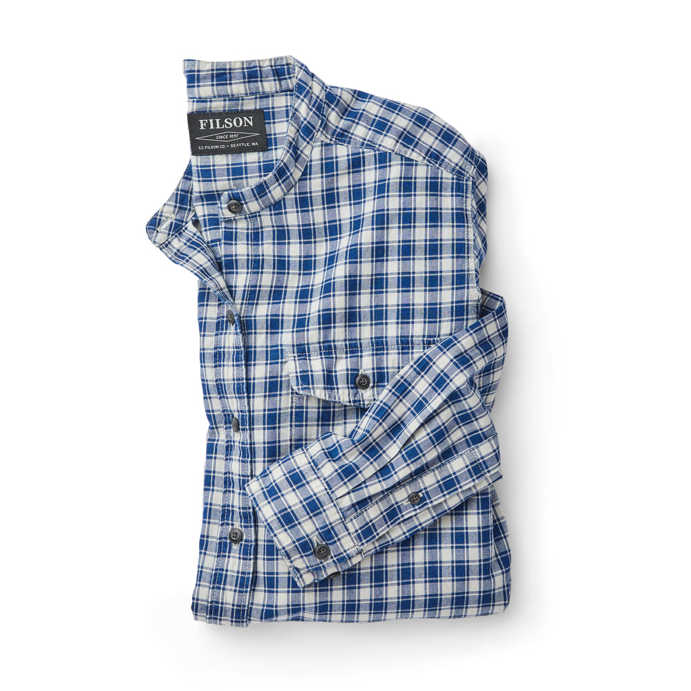 Women's Kadin Island Shirt - Indigo/cream Plaid