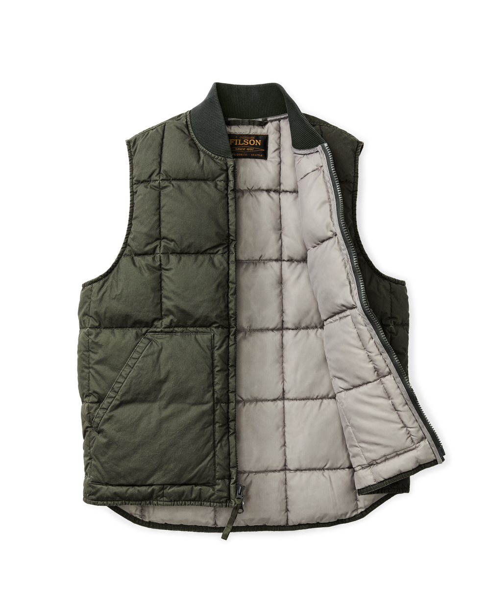 Alternate view of the Filson Heritage Cotton Down Vest - Beluga