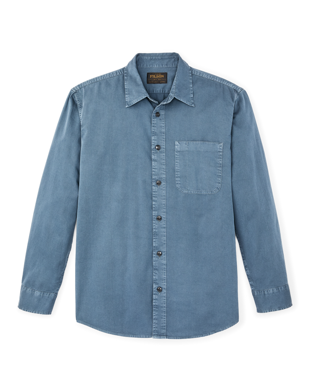 Front-facing image of the Filson 4.5-oz. Twill Shirt - Orion Blue
