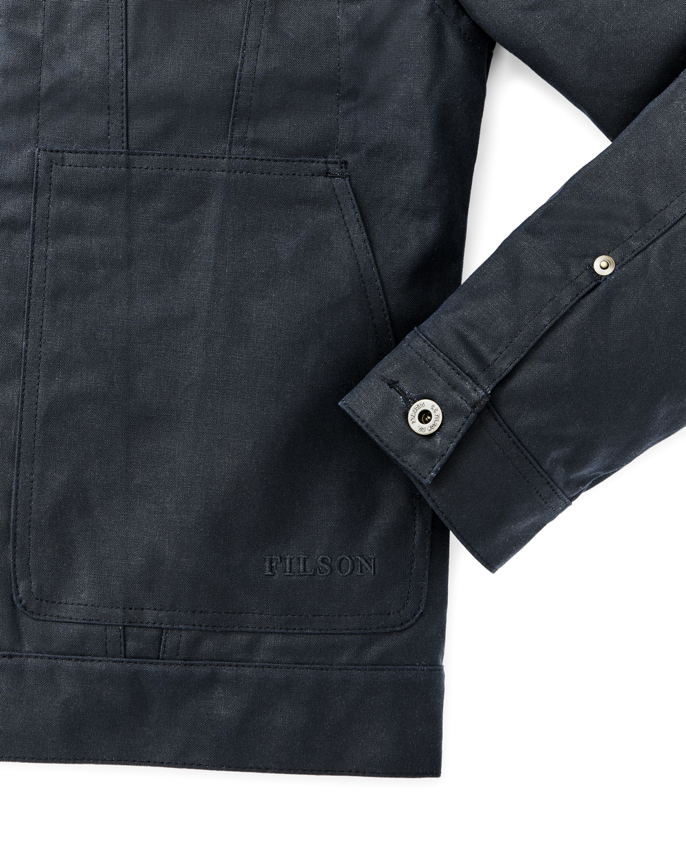 Alternate view of the Filson Tin Cloth Short Lined Cruiser Jacket - Service Blue