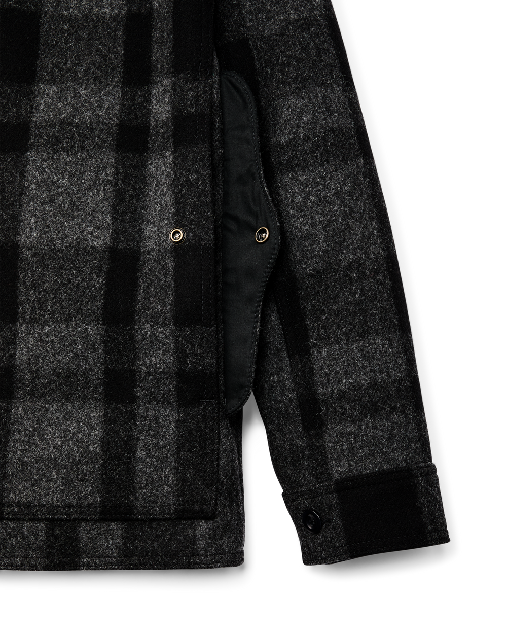 1940s Mackinaw Wool Cruiser Jacket - Charcoal / Black Heritage Plaid