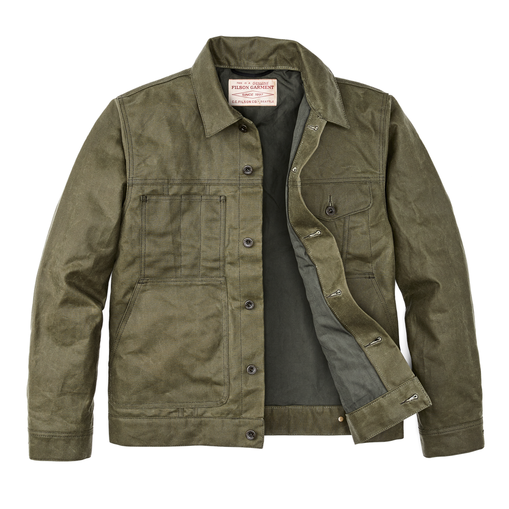 Alternate view of the Filson Tin Cloth Short Lined Cruiser Jacket - Military Green