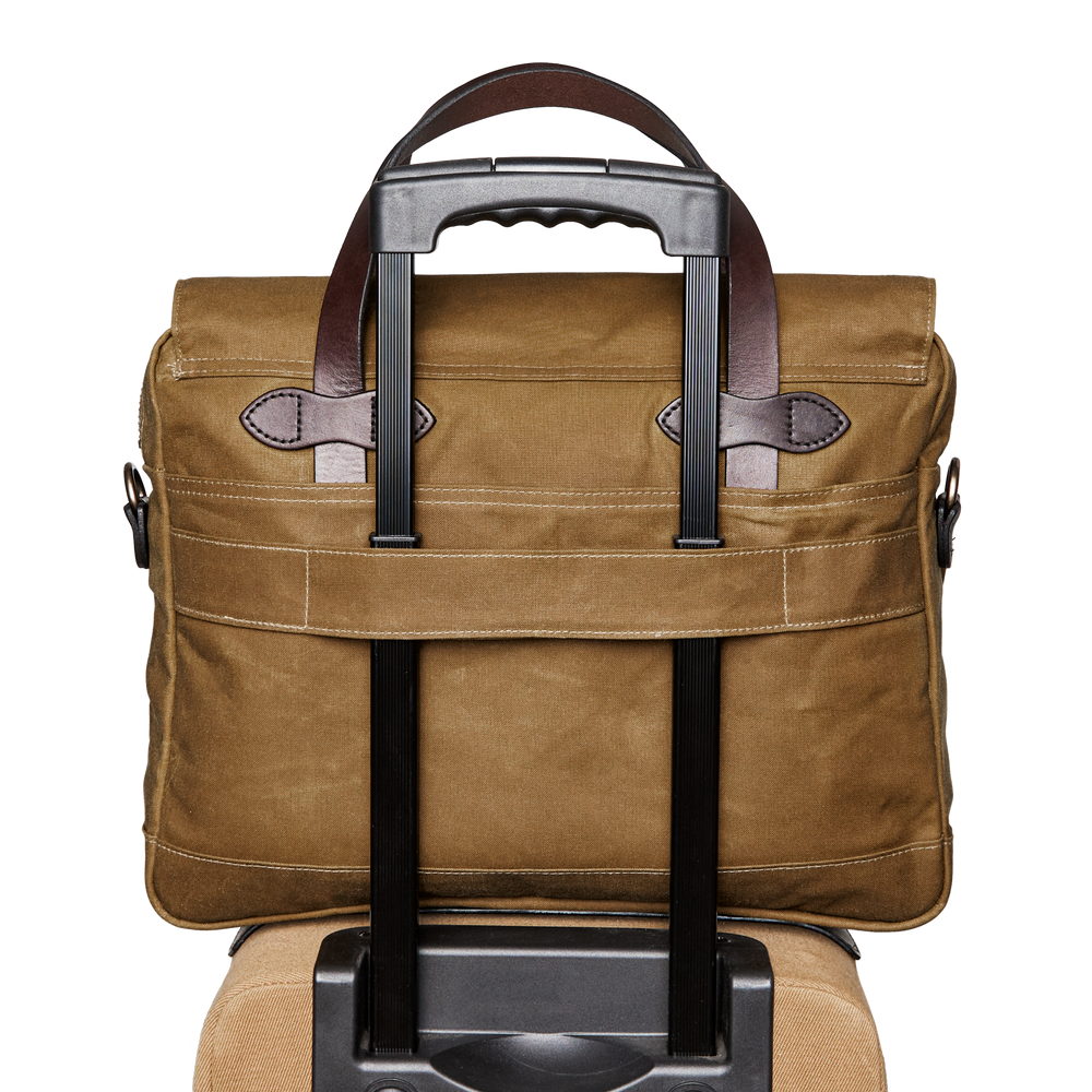 Alternate view of the Filson 24 Hour Tin Cloth Briefcase - Dark Tan