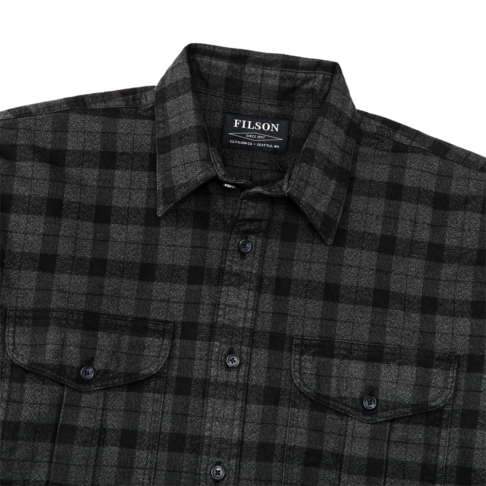 Alternate view of the Filson Alaskan Guide Shirt - Heather Gray/black Plaid