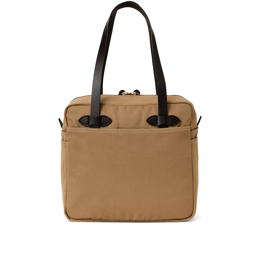 Rugged Twill Zipper Tote Bag - Tan