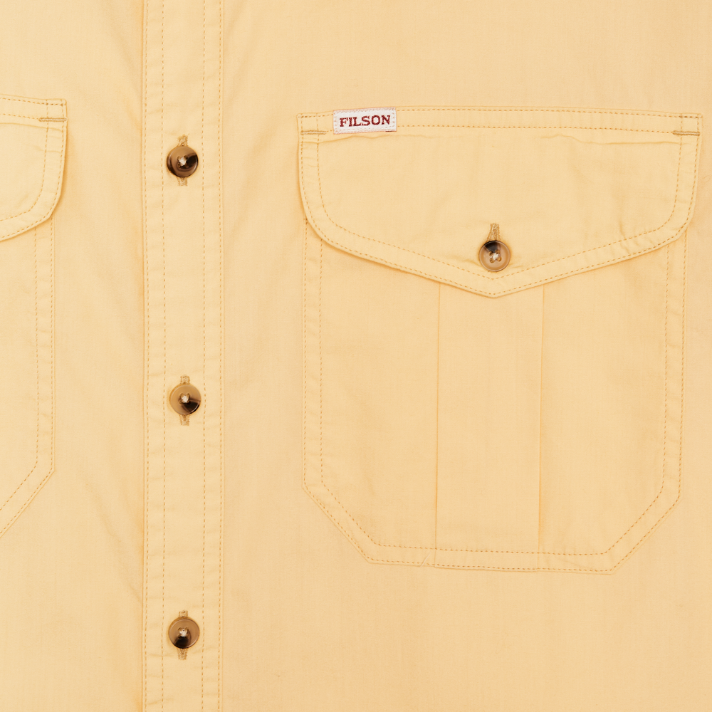 Alternate view of the Filson Filson's Washed Short Sleeve Feather Cloth Shirt - Straw