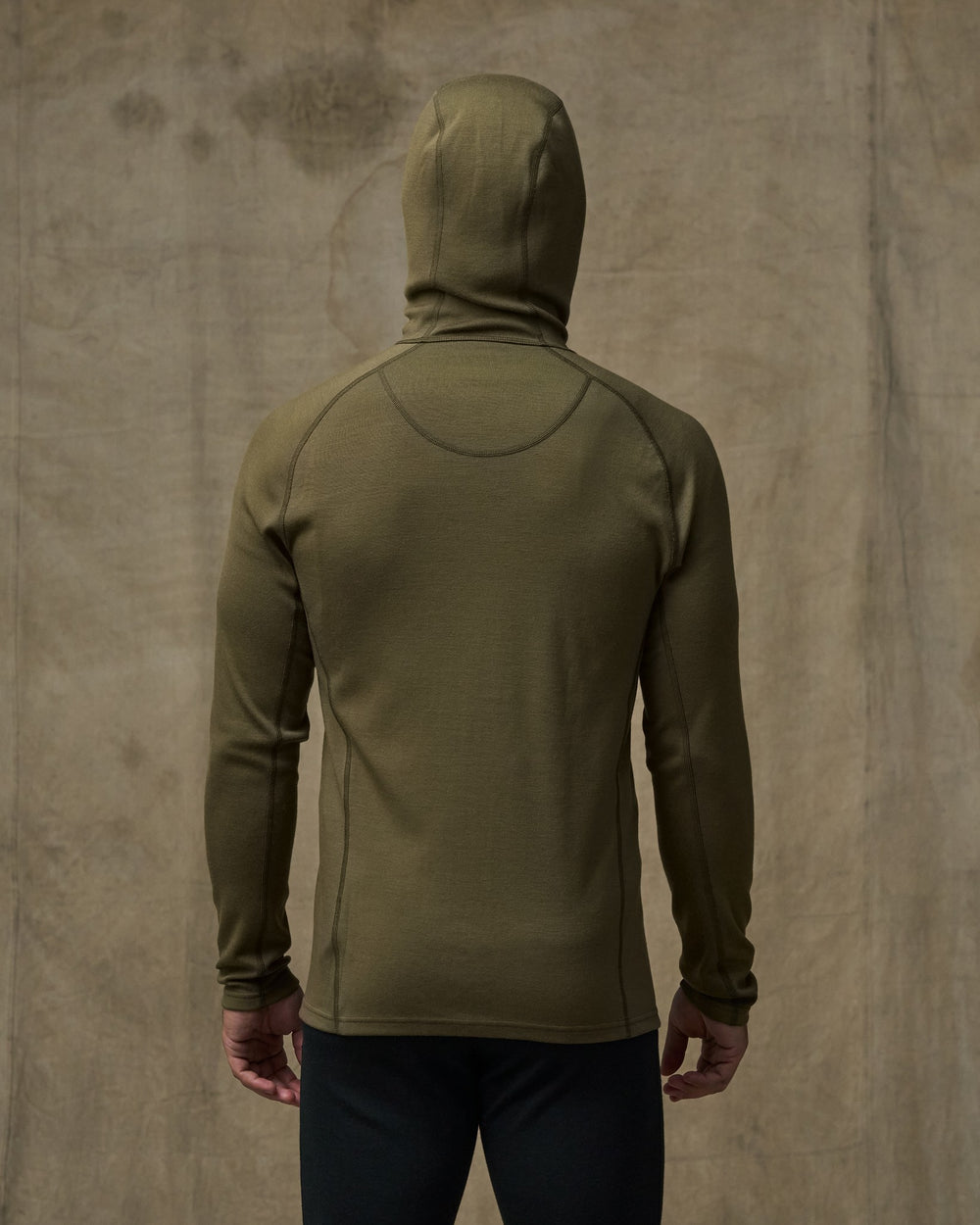 400g Merino Wool Hoodie - Dark Olive