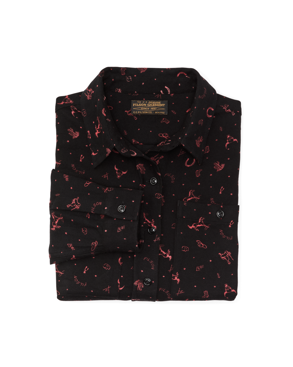 The Women's Rangeland Flannel Shirt - Black / Red Western