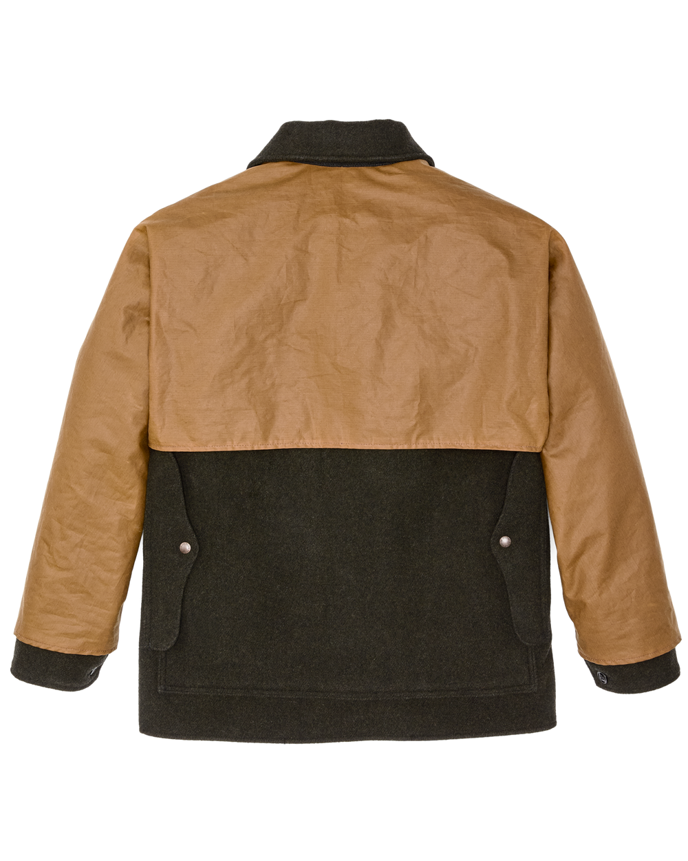 Mackinaw Wool Caped Cruiser Jacket - Peat Black / Dark Tan