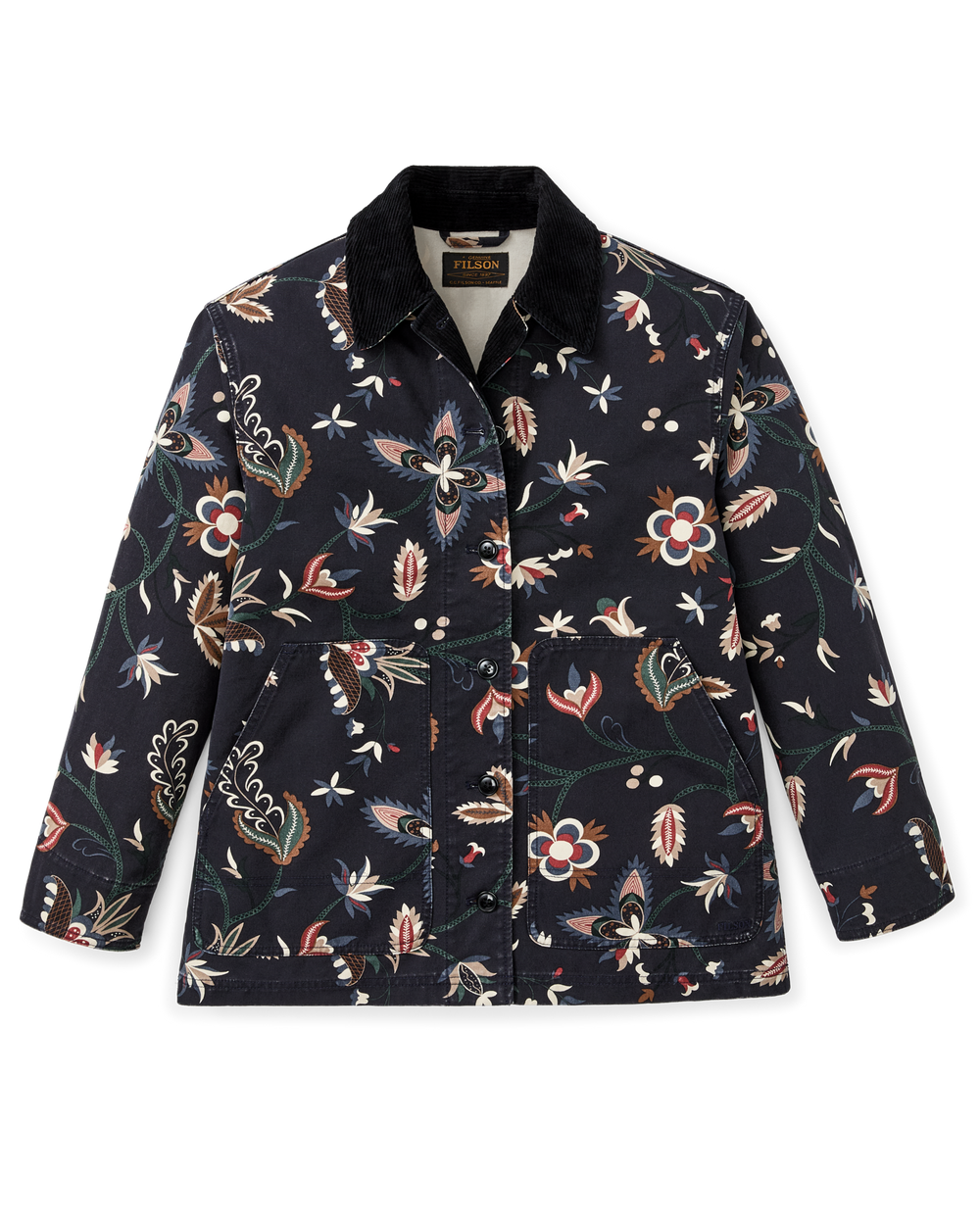 Women's Canvas Barn Coat - India Ink Print