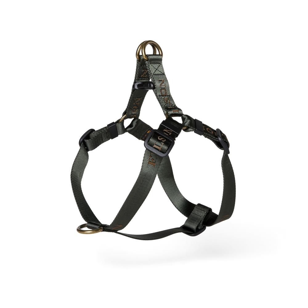 Front-facing image of the Filson Adjustable Nylon Harness - Dark Timber