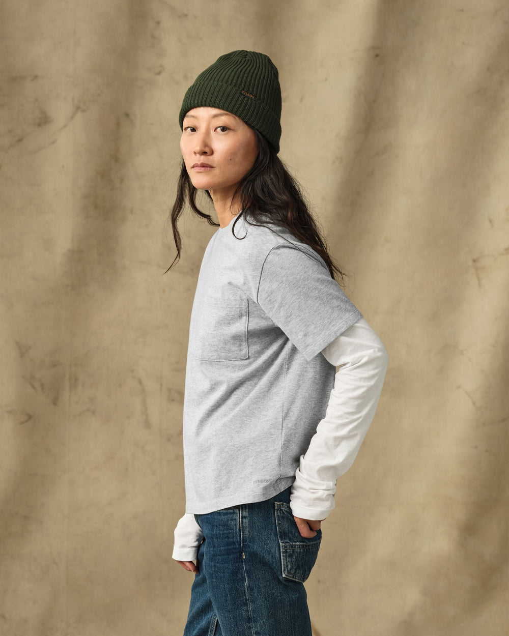 Women's Short Sleeve Pocket Tee - Heather Gray