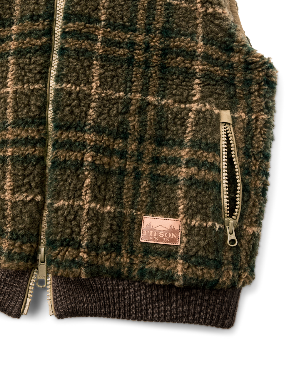 Women's Reversible Woolly Fleece Vest - Tan