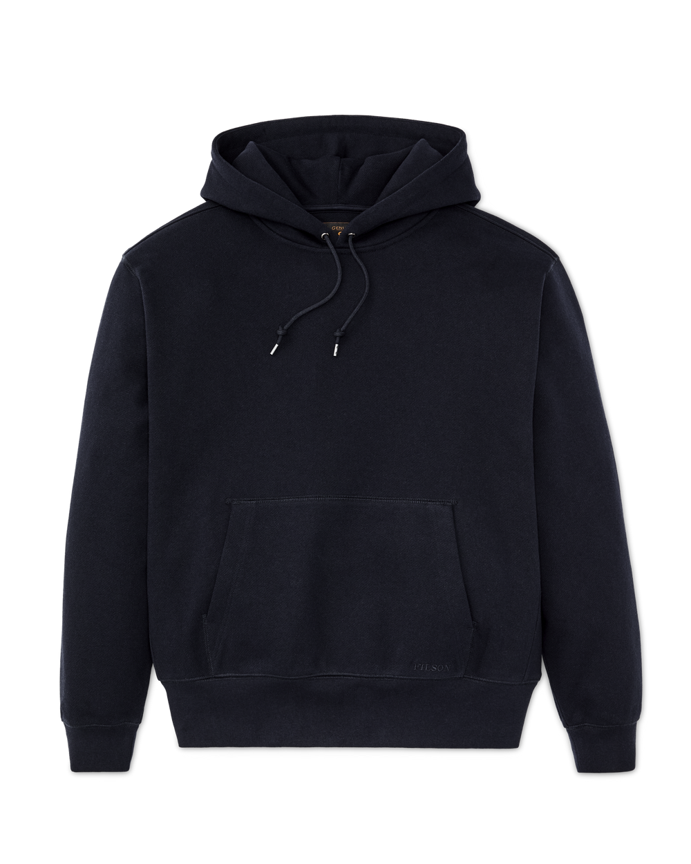 Front-facing image of the Filson 14-oz. Heritage Fleece Hoodie - Dark Indigo