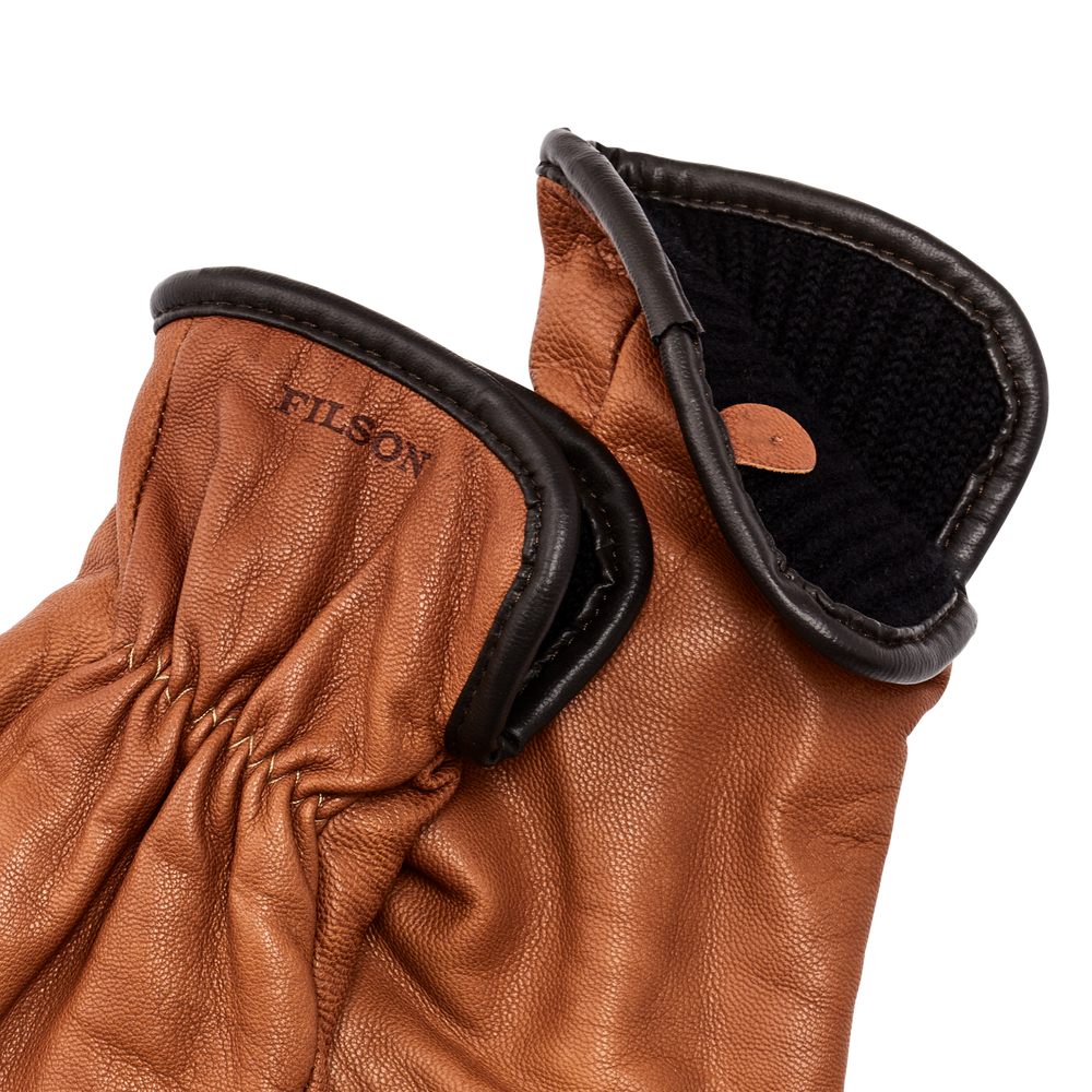 Alternate view of the Filson Original Lined Goatskin Gloves - Saddle Brown