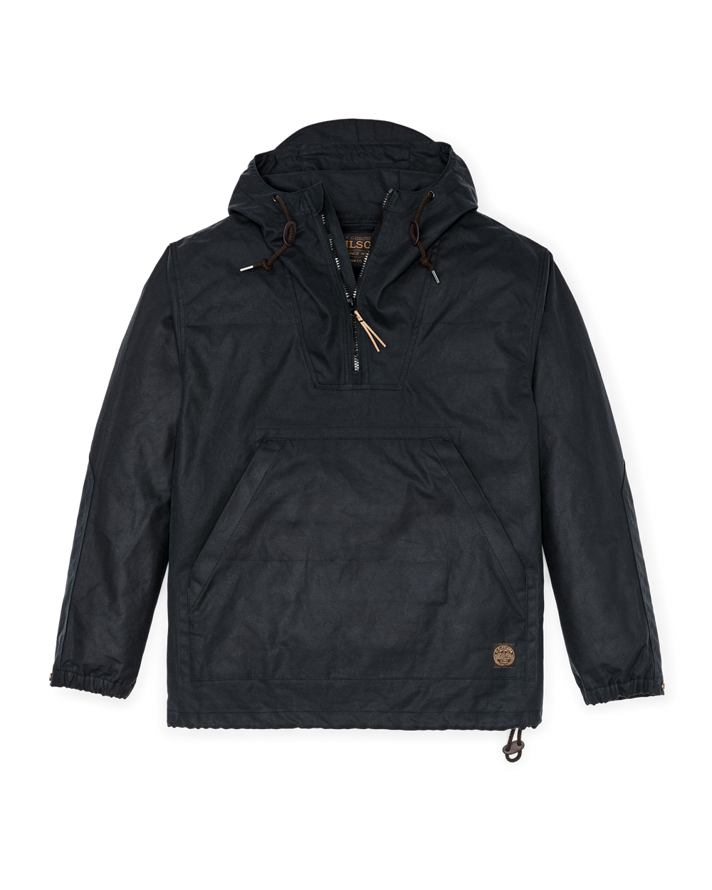 Front-facing image of the Filson Shelter Cloth Waxed Anorak - Harbor Blue