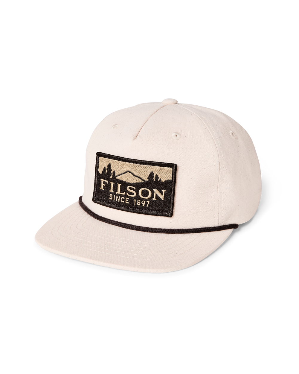 Front-facing image of the Filson Scenic Trucker Cap - Natural / Brown