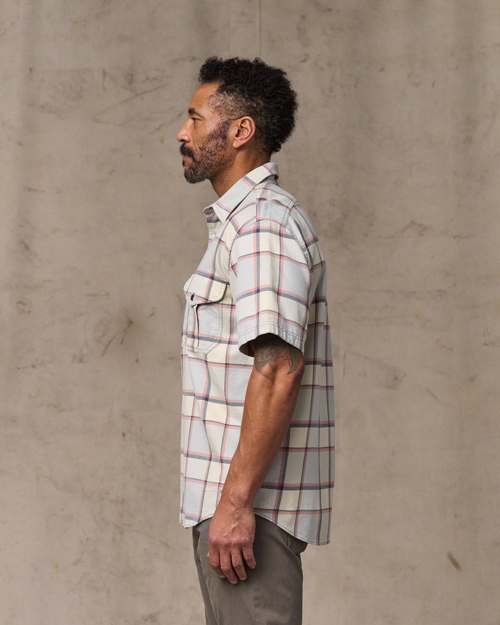 Short Sleeve Lightweight Alaskan Guide Shirt - Light Blue / Tan Plaid
