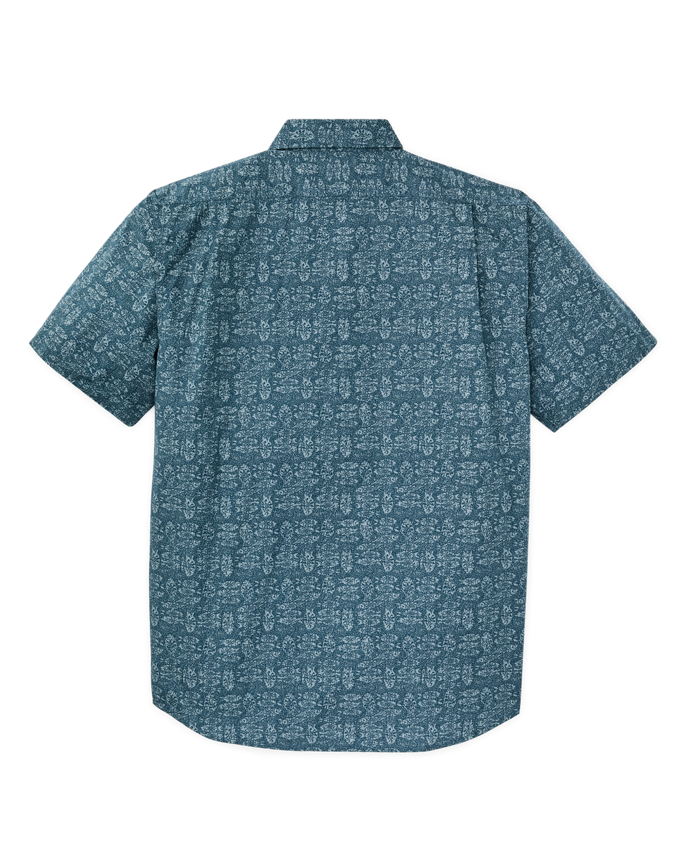 Alternate view of the Filson Filson's Washed Short Sleeve Feather Cloth Shirt - Blue / Print