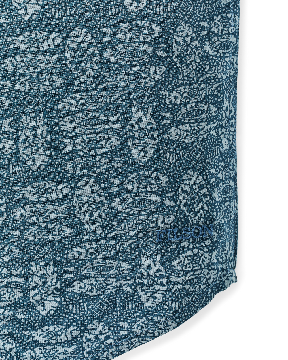 Alternate view of the Filson Filson's Washed Short Sleeve Feather Cloth Shirt - Blue / Print
