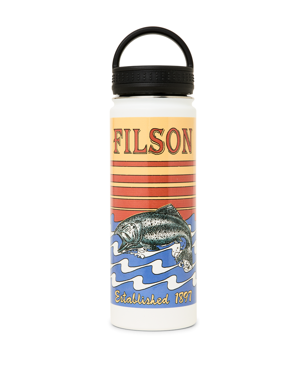 Insulated Water Bottle - White / Dusk Fish