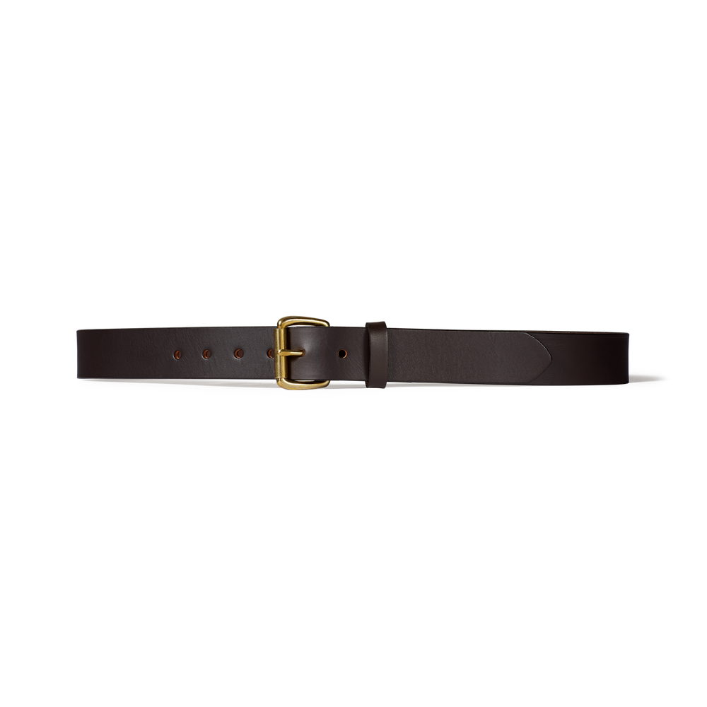 Front-facing image of the Filson 1 1/4" Bridle Leather Belt - Brown Leather