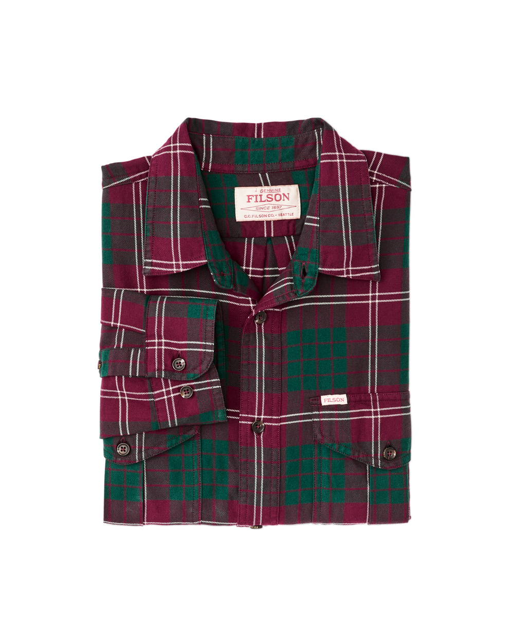 Lightweight Alaskan Guide Shirt - Green / Burgundy / Multi Plaid