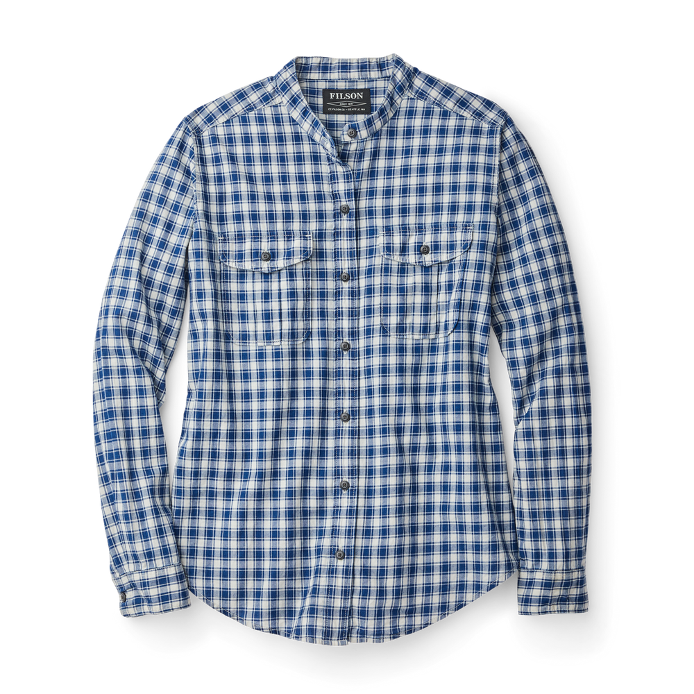 Women's Kadin Island Shirt - Indigo/cream Plaid