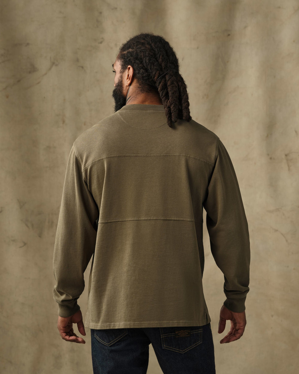 Field Knit Henley - Military Olive