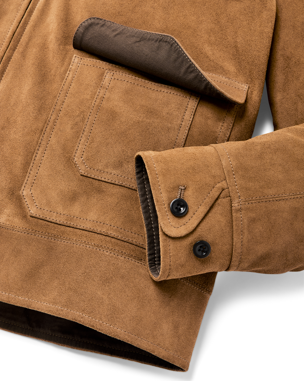 Alternate view of the Filson Leather Hadlock Jacket - Saddle Brown