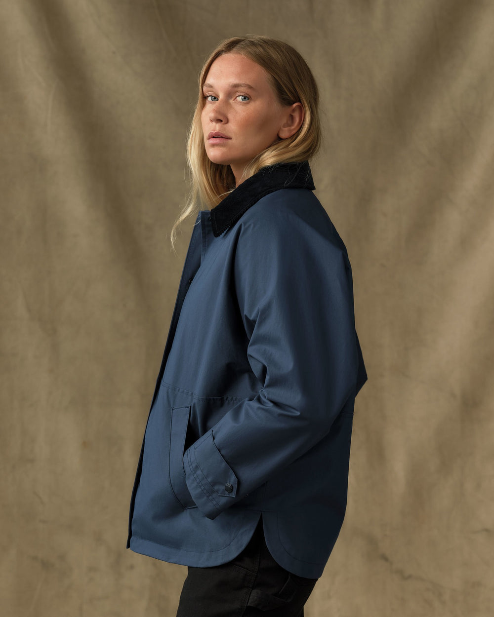 Women's Harbor Front Waxed Jacket - Navy