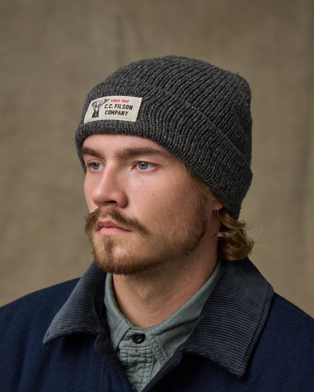 Lined Ragg Wool Beanie - Charcoal Black