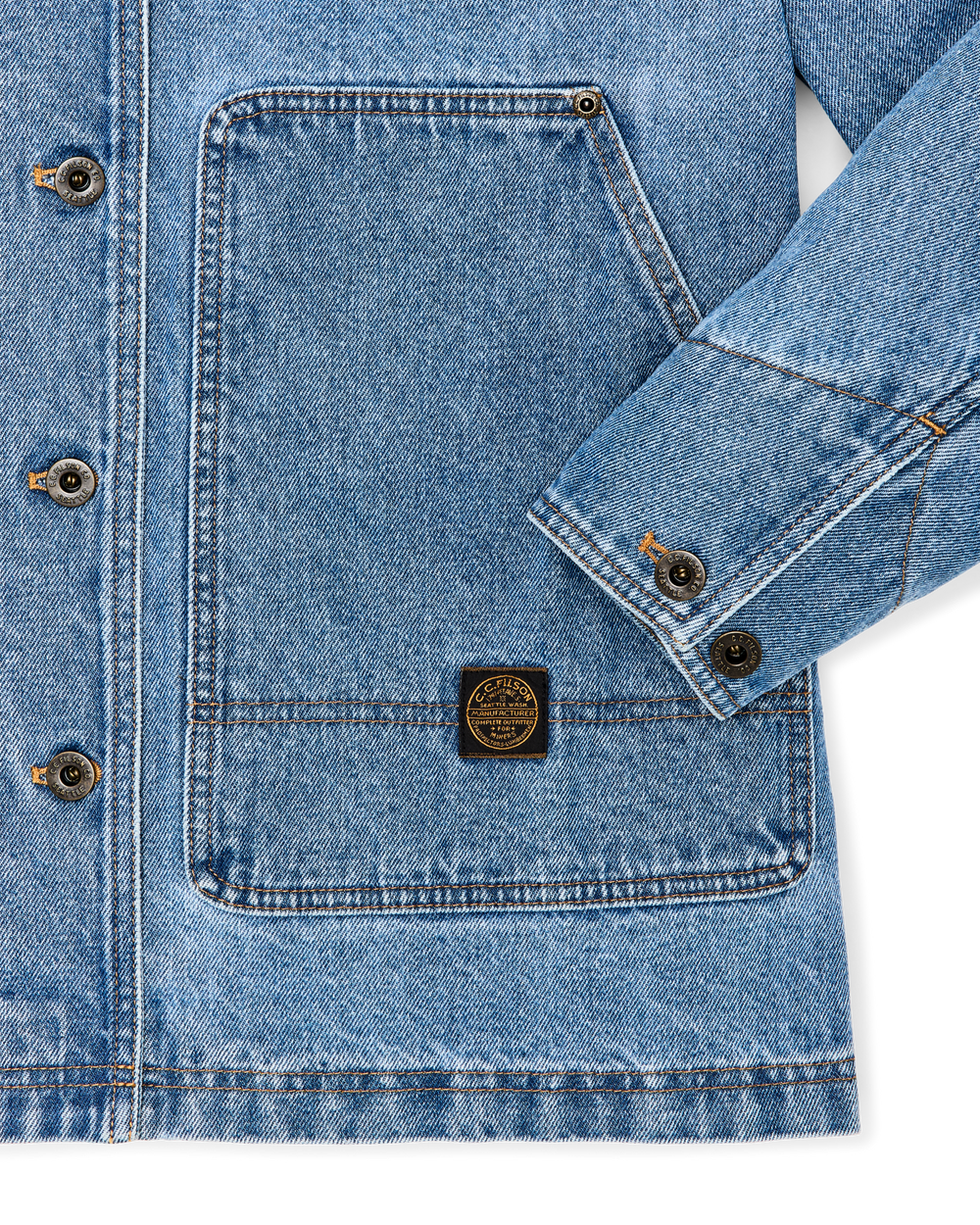 Alternate view of the Filson Women's 11-oz. Denim Barn Coat - Light Indigo